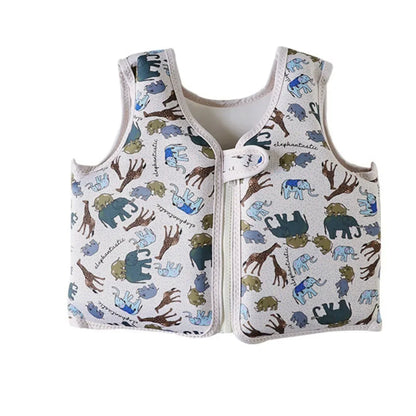 Not Falling Off Child Buoyancy Vest Anti Rollover Stable Baby Swimming Jackets Adjustable Cartoon Inflation-Free Swimming Vest