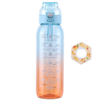 1000ML Fragrance Smelling Water Bottle Portable Air Water Up Bottle Scent Straw Water Cup with Flavor Pod for Outdoor Sports