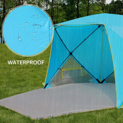 Pop Up Beach Tent, Portable Shade Sun Shelter UPF50 UV Protection for 4 Person Extendable Floor for Fishing Hiking Camping, Wate