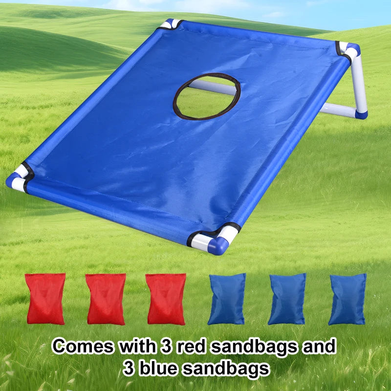 Kids Toys Bean Bags Toss Game Set Portable Cornhole Set with 1 Cornhole Game Board and 6 Bean Bags Yard Toss For Children's Gift