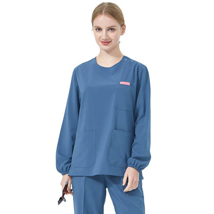 Quick-Dry Hospital Working Clothes Breathable Doctor Nurse Uniforms Women's Orthopaedic Surgeon Stretch Medical Scrub Set S02