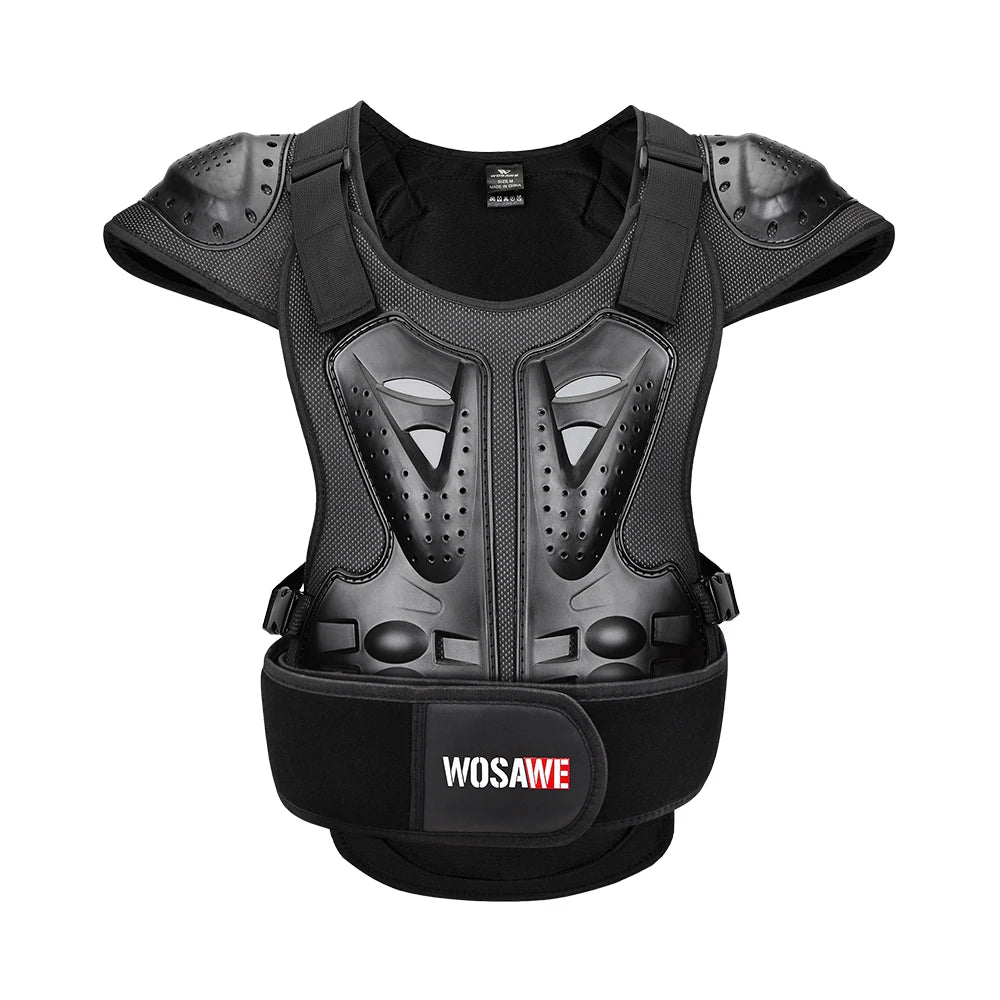 WOSAWE Men's Motocross Sports Chest Guard Motorcycle Vest Back Chest Protector Off-Road Dirt Bike Sports Gear Sleeveless Jacket