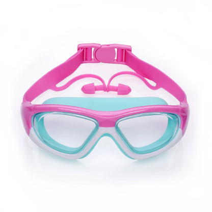 High-Definition Children's Swimming Goggles for Boys and Girls, Anti-Fog Swimming Goggles, Large-Frame Goggles, Comfortable Silicone