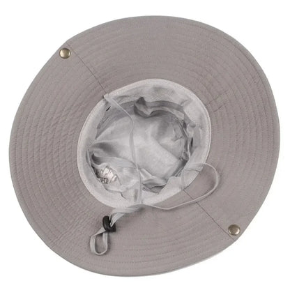 Outdoor hat Summer Men's Wide Brim Bucket Hat UV Protection Panama Style Mesh Fisherman Beach Sun Hat for Outdoor Hunting Hiking