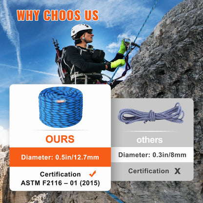 Static Climbing Rope 125/150/200ft