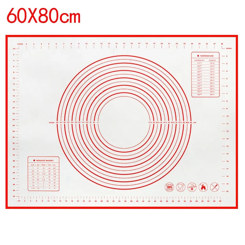 BUYYES 1PCS Silicone Baking Mat Kneading Pad Dough Mat Pizza Cake Dough Maker Kitchen Cooking Grill Non-Stick Gadgets Bakeware