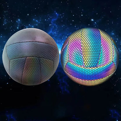 Size 5 Beach Volleyball Reflective Volleyball Glow-in-the-Dark Volleyball Rainbow Color Sports Ball