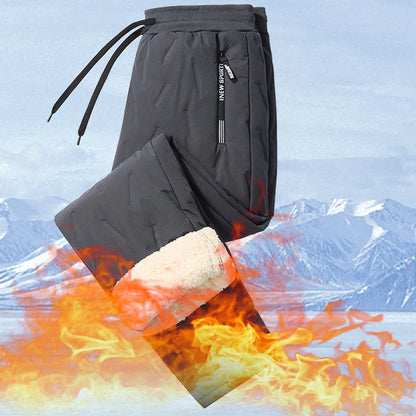 Men Casual Slim Sweatpants Track Pants Waterproof Winter Warm Fleece Pants Yoga Sweatpants Thermal Sherpa Lined Sweatpants Thick