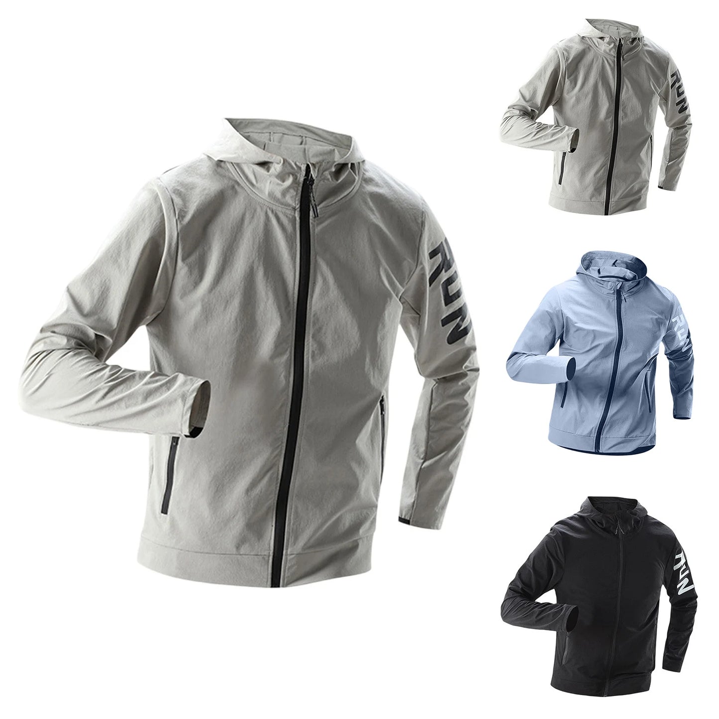 Men'S Running Clothes Lightweight Long Sleeve Loose Quick Drying Clothes Training Cycling Fitness Sports Running Jacket