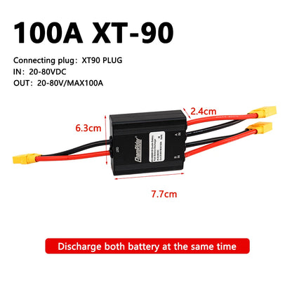 Dual Battery Discharge Converter, Simultaneous Connection Adapter, Balanced Discharge Module, Ebike Parts, 20V-72V,20A-100A