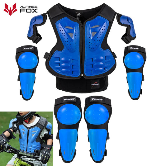 Boys Girls Full Body Skating Skiing Armor Child Kids Youth Motocross Downhill Vest Armor Jacket Chest Spine Knee Elbow Guard Pad
