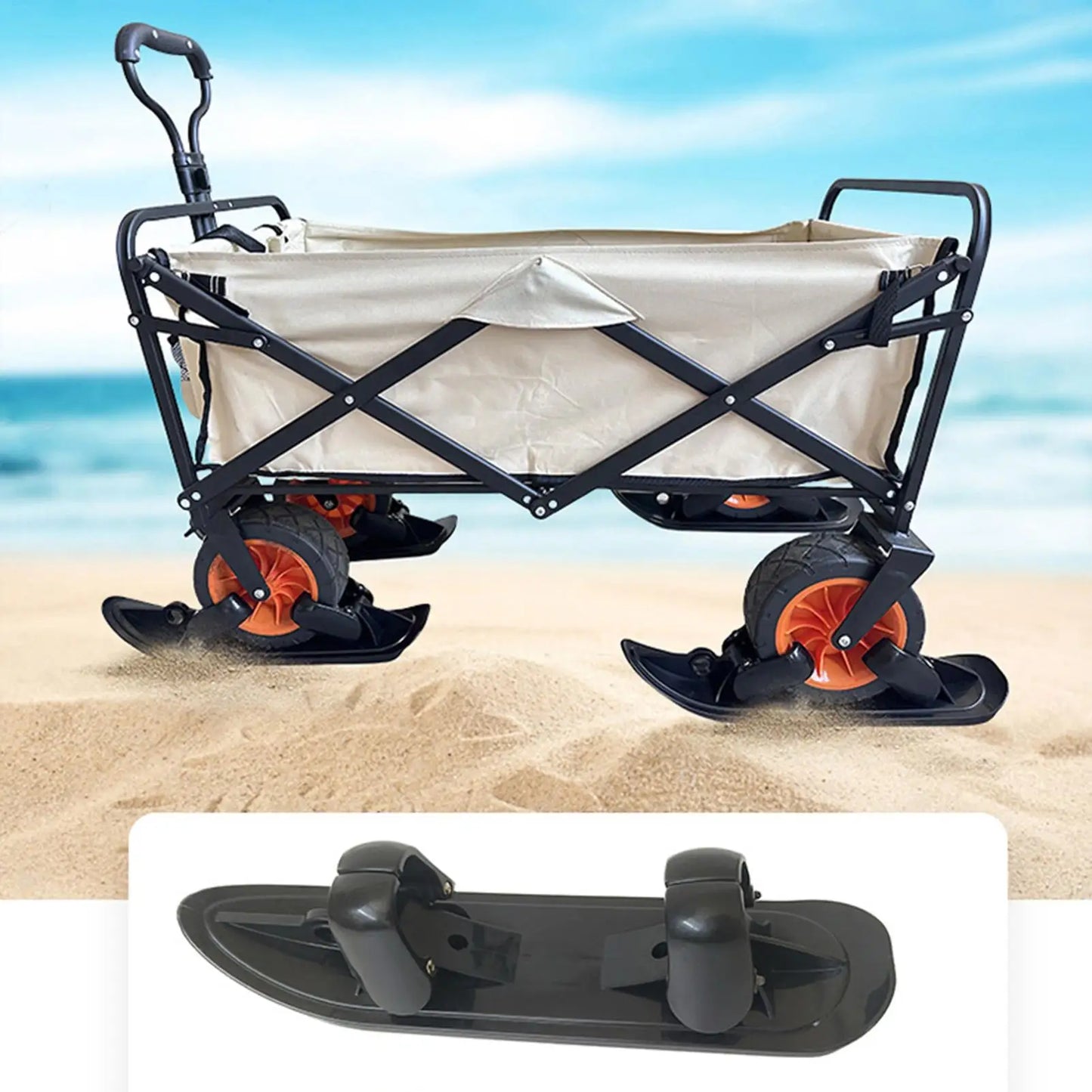 Scooter Ski Sled 2 in 1 Snow Scooter Strollers Wheel Ski Sled Glider Snowboards for Cycling Bicycle Jogging Sports Outdoor Paths