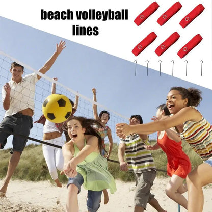 Volleyball Court Cords All-Weather Beach Volleyball Cords For Sand Stainless Spikes Included Portable Volleyball Cords For Beach