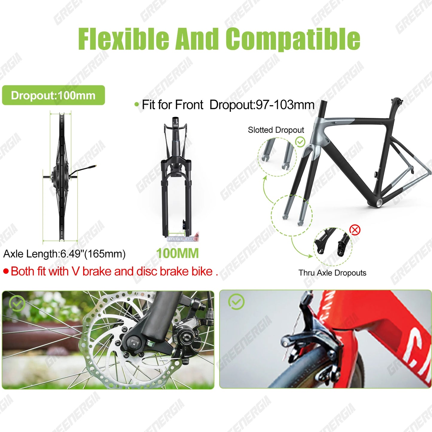 Bafang G020 48V500W Front Rear Gear Hub Motor Wheel 20-29 Inch 700C Brushless Electric Bike Conversion Kit Drive Engine
