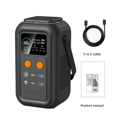 CTOLITY 200W Power Station Camping 192Wh Lifepo4 Power Bank 60000mAh Portable Charger Battery Emergency Power USB TYPE-C Port