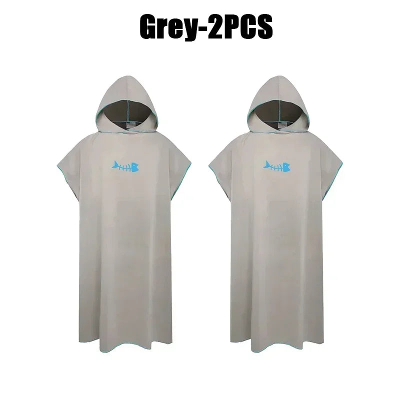 Quick-drying Changing Robe Quick Dry Bathrobe Hooded Absorbent Bath Towel Swimming & Fitness Super Absorbent Bathrobe