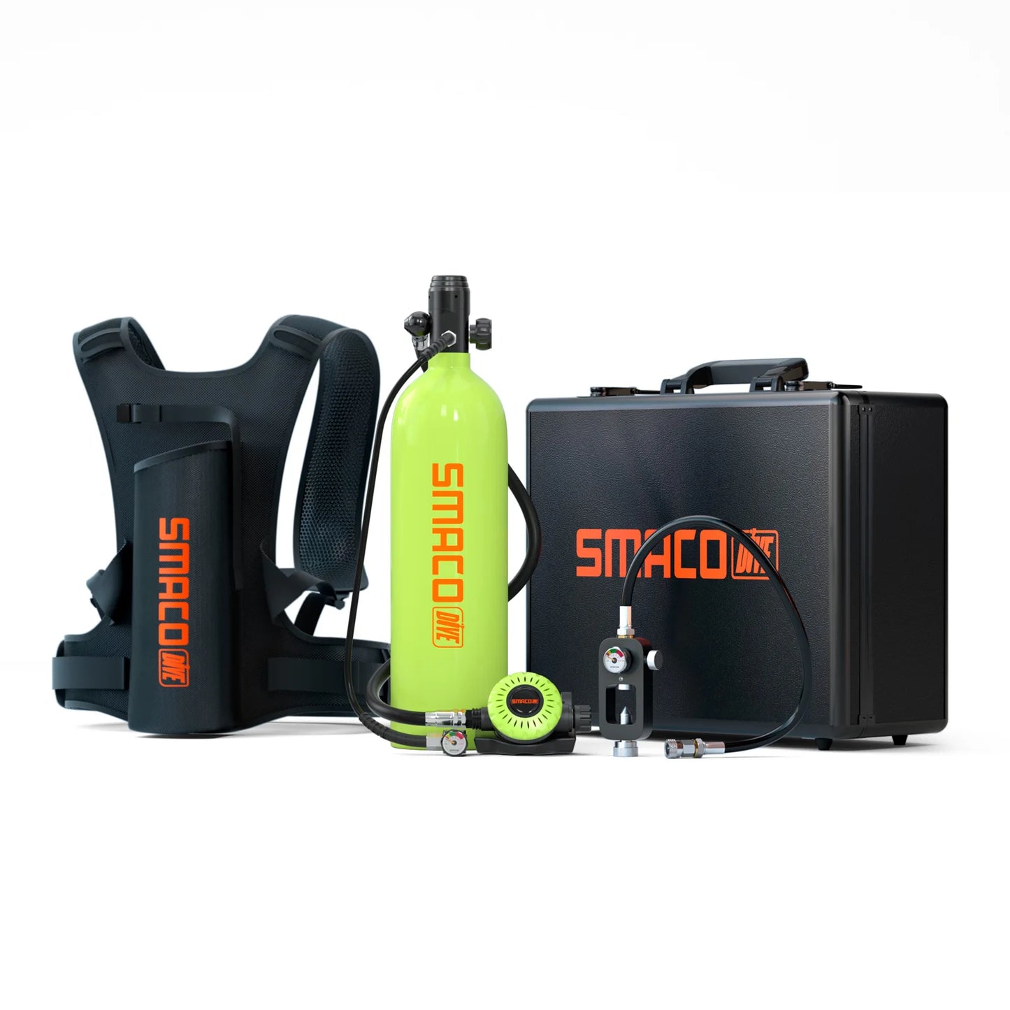 SMACO S700 Mini Scuba Tank 1.9L Portable Scuba Diving Tank Reusable Pony Bottle up to 30 Minutes Dive Time Backup Snorkel Air