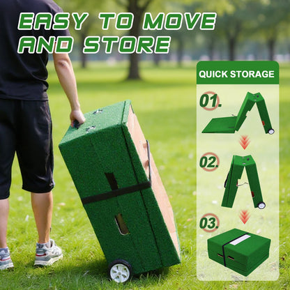 88x28x6 Inch Baseball Pitching Training Equipment with Carry Handle Portable Foldable Baseball Pitching Mound Set for Practice