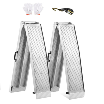 2Pcs 85inch Aluminum Folding Loading Ramps with Handle ATV Loading Ramps for Motorcycles Lawn Mowers UTVs and More