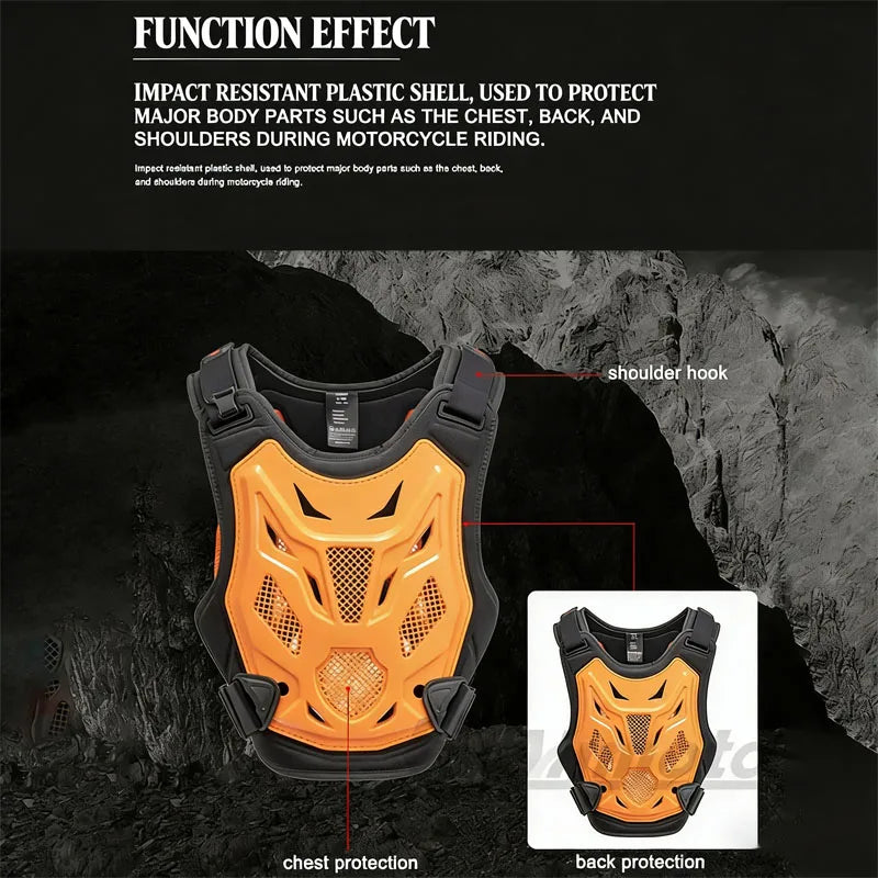 Men's Motorcycle Riding Armor Vest Accessories Off-road Racing Comfort Anti-collision Protective gear Chest Back Shoulder Pads