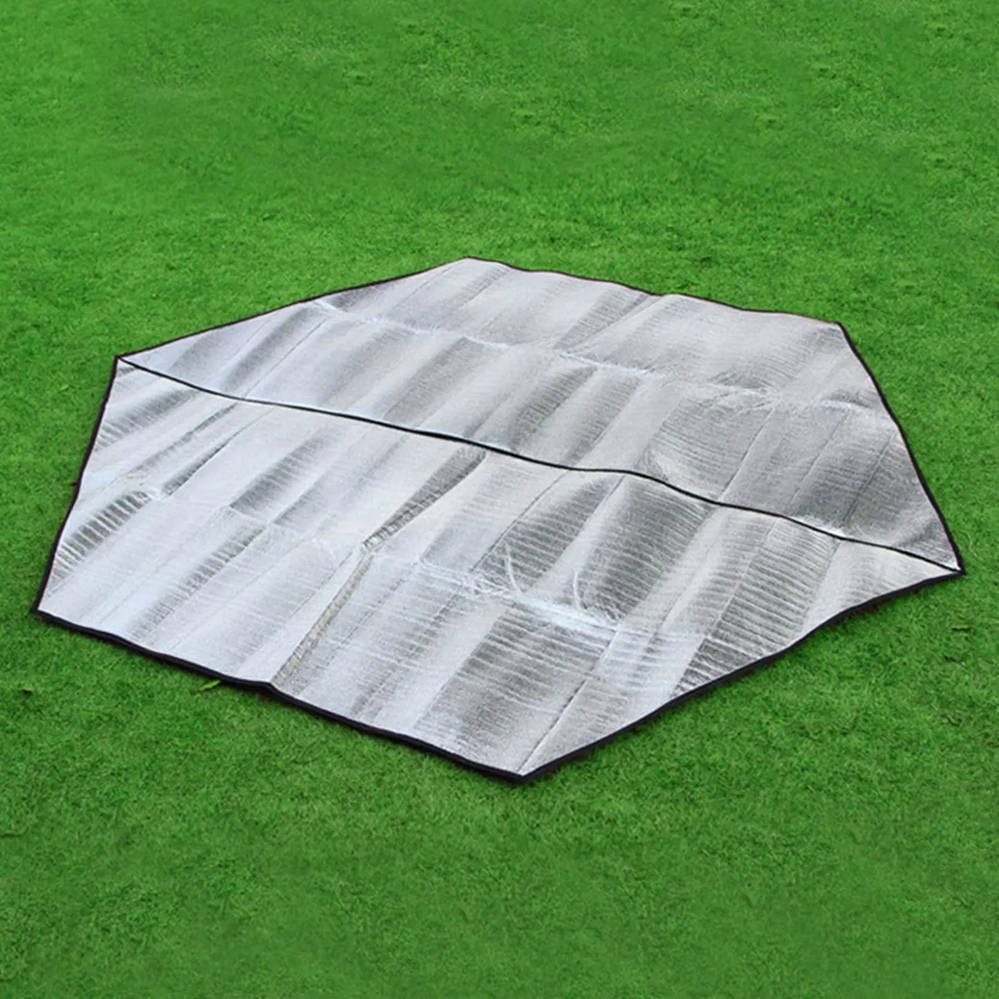 Waterproof Tent Mat Outdoor Camping Hexagonal Tent Pad Aluminum Film Tarp Ground Sheet Picnic Hiking Camping Mat Accessories