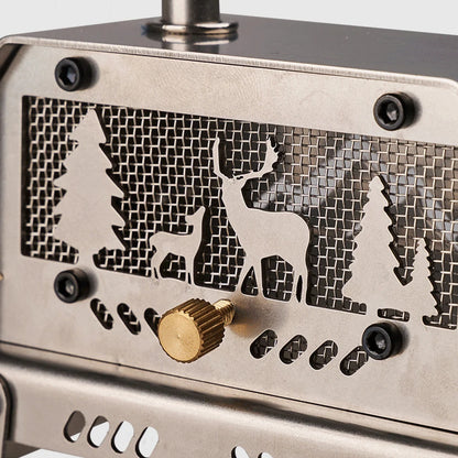 Mini Tent Stove with Chimney Outdoor Firewood Stove Stainless Steel Wood Burning Stove for Outdoor Cooking BBQ