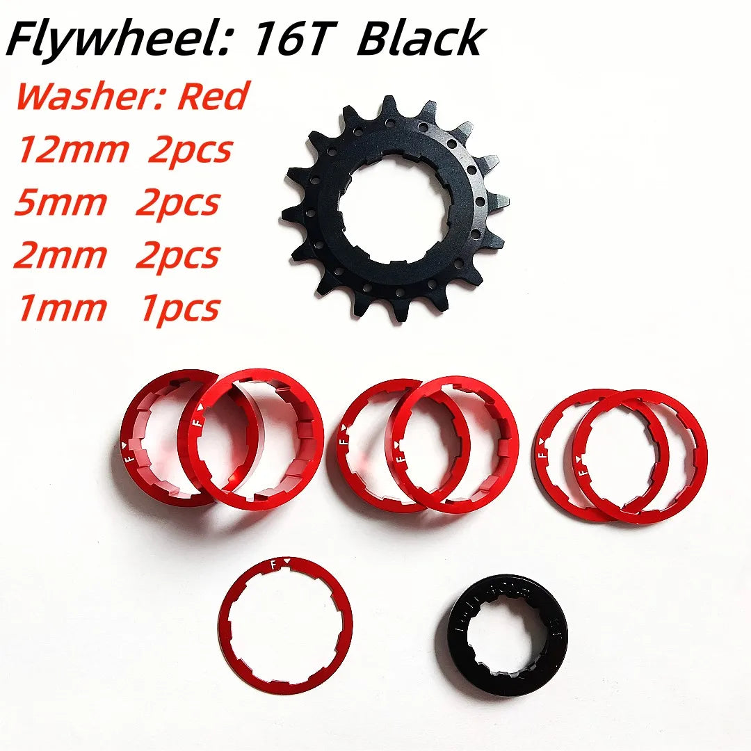 13T/14T/15T/16T AL7075 Mountain Bike Cassette Bicycle Freewheel Conversion Kit Flywheel Sprocket Single Speed Cassette Cog