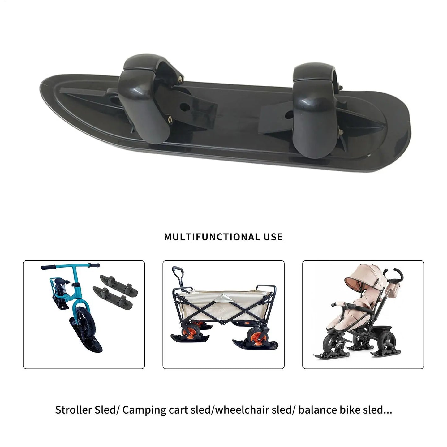 Scooter Ski Sled 2 in 1 Snow Scooter Strollers Wheel Ski Sled Glider Snowboards for Cycling Bicycle Jogging Sports Outdoor Paths
