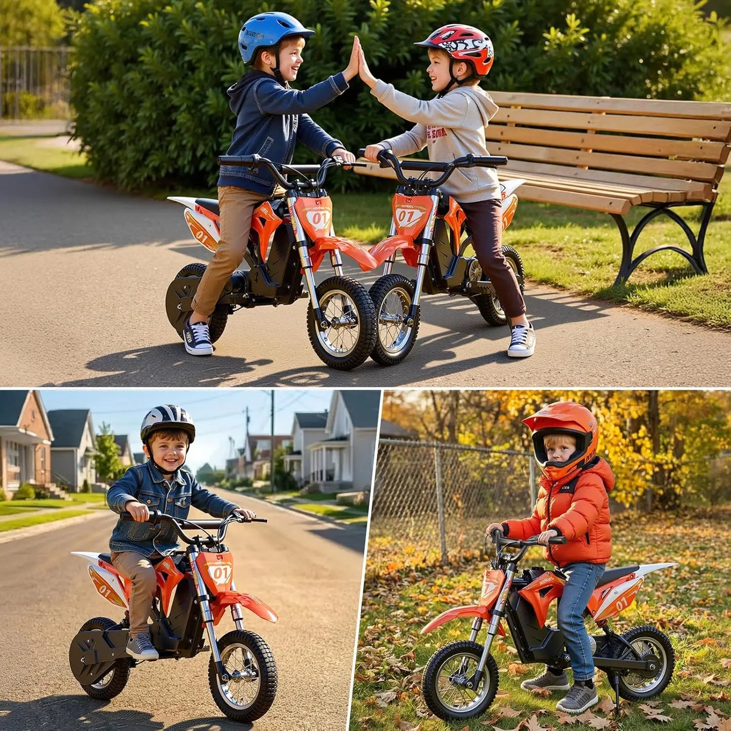 36V 300W Kids Electric Dirt Bike,Electric Motorcycle with 3 Speed of 5/7.5/15.5MPH & up to 12.4 Miles, Customized