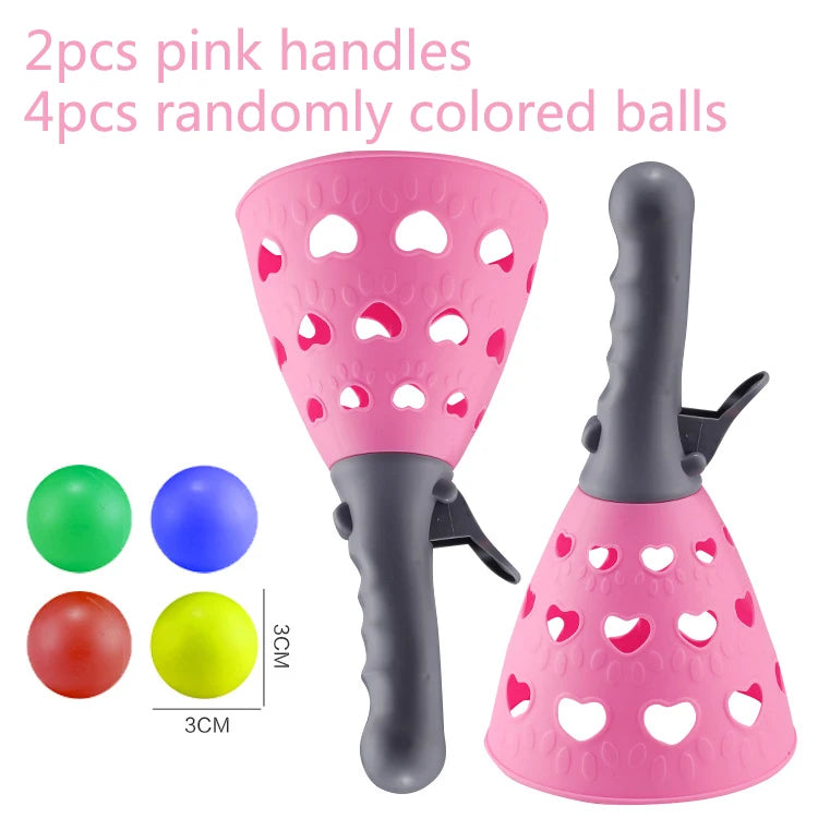 Children Sports Toys Toss & Catch Ball Sticky Balls Summer Outdoor Beach Toy Multiplayer Game Parent-child Interaction Gifts TMZ