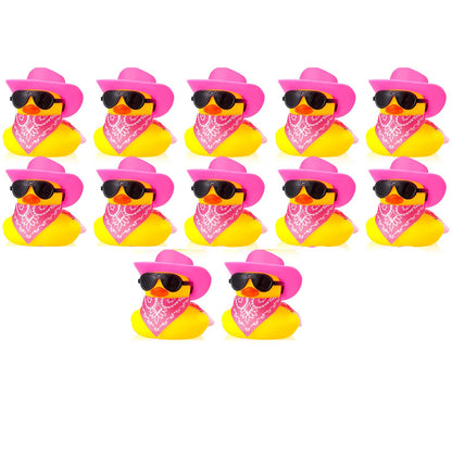 6/12/24/48 Set Cowboy Rubber Duck Mini Yellow Duckies Party Toy Tiny Ducks Toy for Summer Birthday Swimming Party Favor