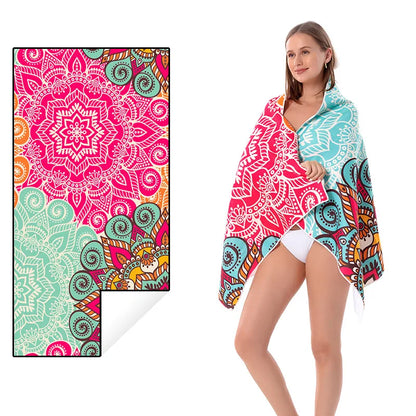 Quick-drying Microfiber Bath Towel Beach Resort Swimming Beach Towel single-sided Sweat Absorption  Sun  Beach Towel