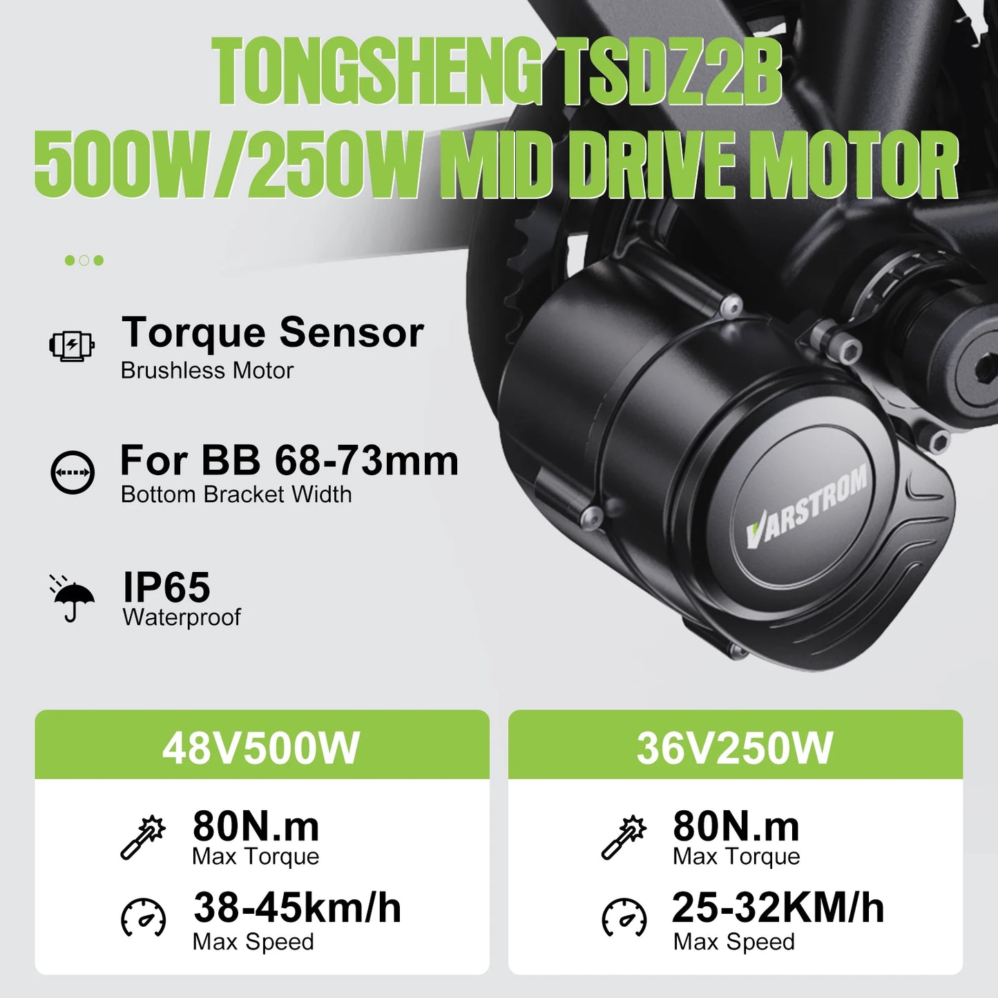 Tongsheng TSDZ8 750W TSDZ2B 500W 250W Motor Kit Mid Drive Torque Sensor Bicycle Engine Electric Bike Conversion Kit BB 68-73mm