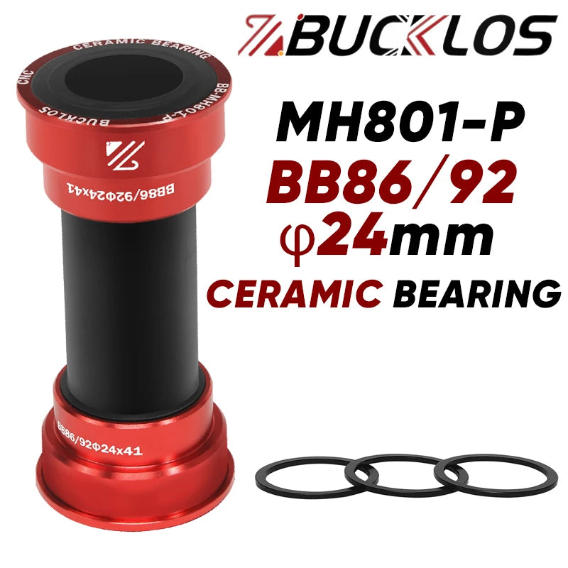 BUCKLOS BB86/92 Bike Bottom Bracket Pressfit Road Mountain Bike Bottom Bracket 24mm Bicycle Sealed Bearing BB Bicycle Parts