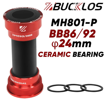 BUCKLOS BB86/92 Bike Bottom Bracket Pressfit Road Mountain Bike Bottom Bracket 24mm Bicycle Sealed Bearing BB Bicycle Parts