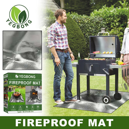 100cmx100cm Griddle BBQ Mat Heat Resistant Fire Retardant Base Pad 3 Layers Large Fire Pit Mat Easy To Clean for Grass Outdoor