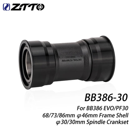 ZTTO BB386 EVO 30 Press Fit Bottom Bracket Axle For MTB Road Bike F5A Rotor 3D BB K Force 30mm Spindle Crankset Chainset
