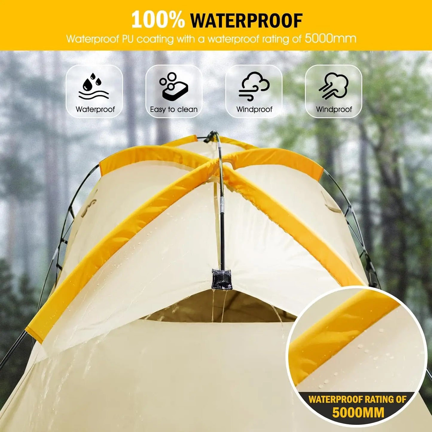 Waterproof Truck Tent with Awning for 5.5-6.3 FT Bed - Camping & Outdoor Travel Accessory