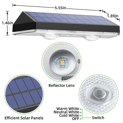 Solar Fence Lights Outdoor- IP65 Waterproof 3 Mode Solar Deck Lights for Outside Yard Railing Step Patio Stair and Wall (6 pack)