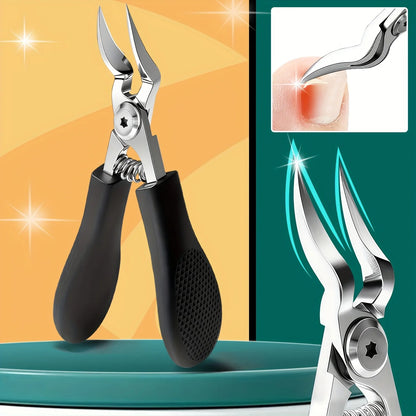 Professional Heavy-Duty Steel Toenail Clipper with Serrated Blade – For Thick & Ingrown Nails, Durable Trimmer for Men & Women