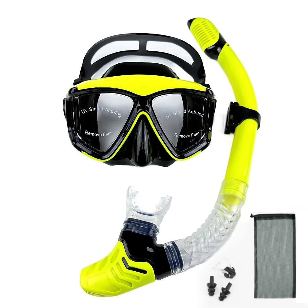 Professional scuba diving mask snorkeling suit adult silicone skirt anti-fog goggles swimming equipment