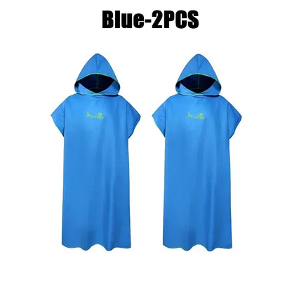 Quick-drying Changing Robe Quick Dry Bathrobe Hooded Absorbent Bath Towel Swimming & Fitness Super Absorbent Bathrobe