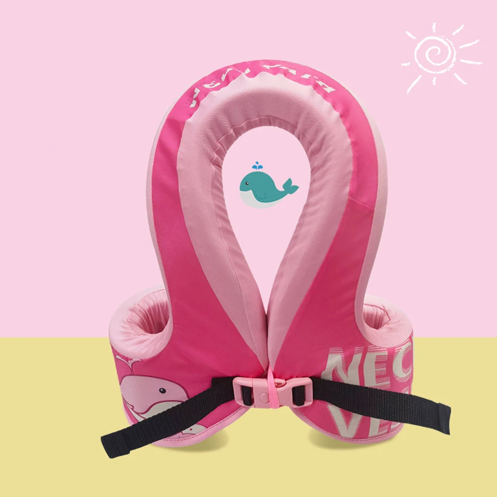 Children's Life Jacket with High Buoyancy Vest, Girl's Portable Swimming, Drifting, Shark Fin Vest