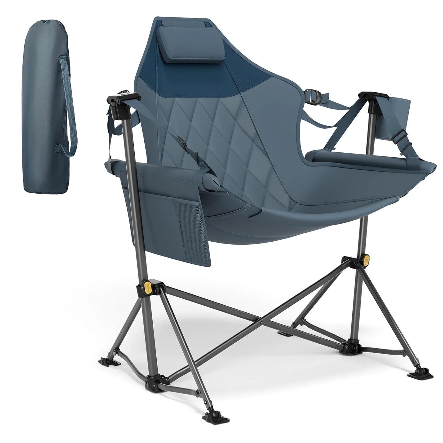 Heavy Duty Folding Hammock Camping Chair with Adjustable Backrest Supports 300lbs, Portable Hammock, Customized