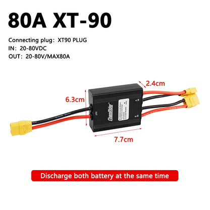 Dual Battery Discharge Converter, Simultaneous Connection Adapter, Balanced Discharge Module, Ebike Parts, 20V-72V,20A-100A
