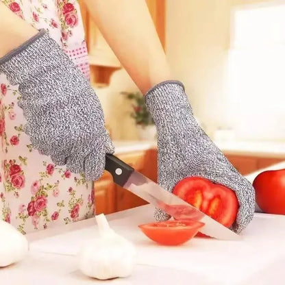 Level 5 HPPE Anti-Cut Knitted Gloves for Kitchen Gardening - Wear-Resistant Anti-Thorn Cutting Gloves for Glass & Building