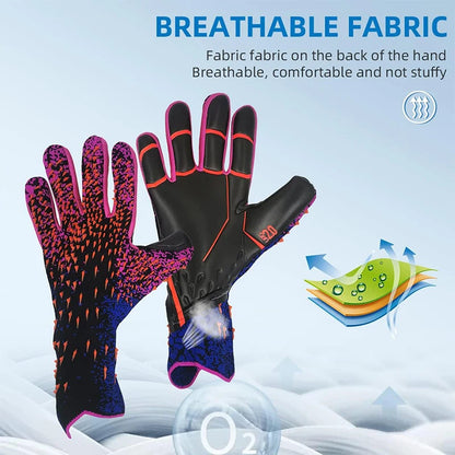 Breathable Soccer Goalkeeper Gloves for Kids Youth Strong Grip Full Finger Protective Football Soccer Football Goalkeeper Gloves