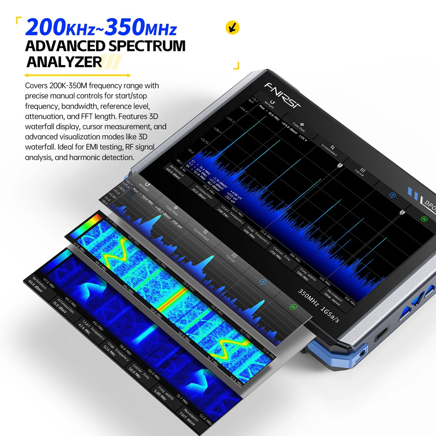 4in1 Tablet Oscilloscope 2 Channel 350MHz Signal Generator