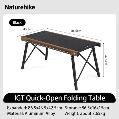 Naturehike Camping Folding Aluminum Alloy IGT Table Multifunctional Portable BBQ Grill Table Outdoor Picnic Cooking Table