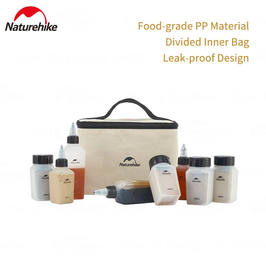 Naturehike Outdoor BBQ Picnic 8 Pieces Set Seasoning Spice Storage Jars Set With Storage Bag Delivery Bags Camping Accessories